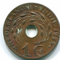 1 CENT 1945 P INDIAS ORIENTALES DE LOS PAÍSES BAJOS INDONESIA Bronze #S10443.E.A - Indie Olandesi