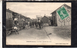 MARIGNE (72) La Gare - Arrivée D'un Train - Other & Unclassified
