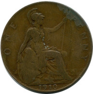 PENNY 1910 UK GREAT BRITAIN Coin #BB005.U.A - D. 1 Penny