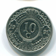 10 CENTS 1991 NETHERLANDS ANTILLES Nickel Colonial Coin #S11336.U.A - Netherlands Antilles