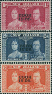 Cook Islands 1937 SG124-126 COOK IS'DS. Ovpt Set MLH - Cook Islands