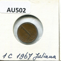 1 CENT 1967 INÉERLANDAIS NETHERLANDS Pièce #AU502.F.A - 1948-1980 : Juliana