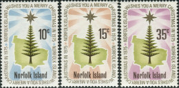 Norfolk Island 1975 SG165-167 Christmas Star And Pine Set MLH - Isla Norfolk