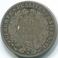 50 CENTIMES 1888 FRANCIA FRANCE Moneda PLATA VF #FR1186.9.E.A - 50 Centimes