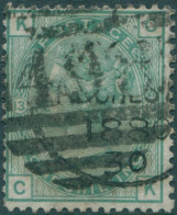 Great Britain 1876 SG150 1/- Green QV KCCK Plate 13 FU - Otros & Sin Clasificación