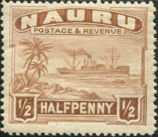 Nauru 1937 SG26Bc ½d Chestnut Freighter Shiny MNH - Nauru