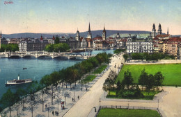 ZURICH, ARCHITECTURE, PARK, SHIP, BRIDGE, SWITZERLAND, POSTCARD - Zürich