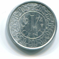 1 CENT 1974 SURINAME NÉERLANDAIS NETHERLANDS Aluminium Colonial Pièce #S11381.F.A - Surinam 1975 - ...