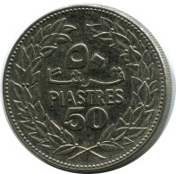 50 PIASTRES 1975 LIRANESA LEBANON Moneda #AH791.E.A - Líbano