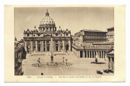 ROME - Eglise St-Pierre - Vue De La Place St-Pierre Et De La Façade - Edit. Braun - - Churches