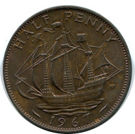 HALF PENNY 1967 UK GRANDE-BRETAGNE GREAT BRITAIN Pièce #AZ726.F.A - C. 1/2 Penny