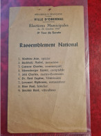 OBERNAI BULLETIN DE VOTE 1947 ELECTIONS MUNICIPALES  LISTE RASSEMBLEMENT NATIONAL - Documenti Storici