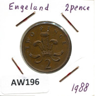 2 PENCE 1988 UK GBAN BRETAÑA GREAT BRITAIN Moneda #AW196.E.A - 2 Pence & 2 New Pence