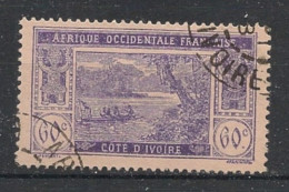 COTE D'IVOIRE - 1922-28 - N°YT. 70 - Lagune Ebrié 60c Violet - Oblitéré / Used - Usati