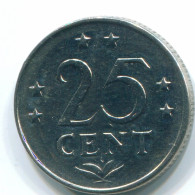 25 CENTS 1971 NIEDERLÄNDISCHE ANTILLEN Nickel Koloniale Münze #S11581.D.A - Niederländische Antillen