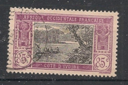 COTE D'IVOIRE - 1922-28 - N°YT. 72 - Lagune Ebrié 85c Lilas Et Noir - Oblitéré / Used - Gebraucht