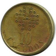 10 ESCUDOS 1988 PORTUGAL Münze #BA132.D.A - Portogallo