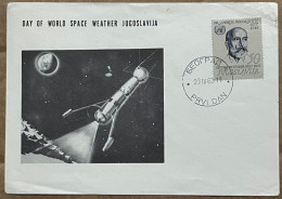 YUGOSLAVIA 1963, SPECIAL COVER ILLUSTRATED SPACE, ROCKET, ASTROLOGY, WORLD SPACE WEATHER, DR ANDRIJA MOHOROVICIC STAMP B - Lettres & Documents