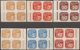 030/ Pof. NV 1-3,5,8;, Border 4-blocks, Broken Frames - Unused Stamps