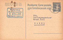 Berneck E. Zoller  Papeterie & Buchbinderei  Firmen Gewerbestempel Besonderheiten - Stamped Stationery