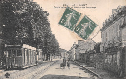 CUSSET (Allier) - Cours Lafayette Et Station Des Tramways - Pub Biscuits Pernod, Sources Andreau - Voyagé 1910 (2 Scans) - Sonstige & Ohne Zuordnung