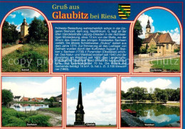 73236100 Glaubitz Schloss Dorfkirche Dorfteich Obelisk Waldbad Chronik Glaubitz - Altri & Non Classificati