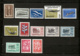 Argentina  1949-60 .-  Y&T  Nº  33-47-50-62-63/65-69-70/3-74/5   Aéreos    ** - Airmail