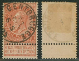 Fine Barbe - N°57 Obl Simple Cercle "Gentbrugge" (T0)     // (AD) - 1893-1900 Schmaler Bart