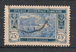 COTE D'IVOIRE - 1934-35 - N°YT. 105 - Lagune Ebrié 75c Bleu - Oblitéré / Used - Usados