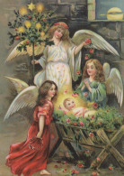 ANGEL CHRISTMAS Holidays Vintage Postcard CPSM #PAH588.A - Angels
