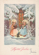 ENGEL WEIHNACHTSFERIEN Feiern & Feste Vintage Ansichtskarte Postkarte CPSM #PAH125.A - Angeli