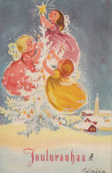 ANGELO Buon Anno Natale Vintage Cartolina CPSMPF #PAG823.A - Engelen