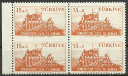Turkey; 1958 35th Anniv. Of The Turkish Republic ERROR "Partially Imperf." - Unused Stamps