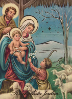 Vierge Marie Madone Bébé JÉSUS Noël Religion Vintage Carte Postale CPSM #PBB725.A - Jungfräuliche Marie Und Madona