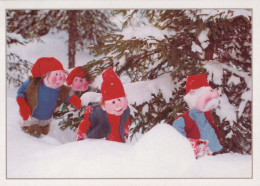 BABBO NATALE Buon Anno Natale GNOME Vintage Cartolina CPSM #PBA978.A - Santa Claus