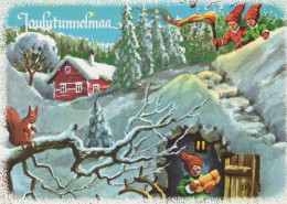 BABBO NATALE Buon Anno Natale GNOME Vintage Cartolina CPSM #PBA968.A - Santa Claus