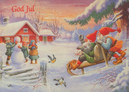 WEIHNACHTSMANN SANTA CLAUS Neujahr Weihnachten GNOME Vintage Ansichtskarte Postkarte CPSM #PBA675.A - Santa Claus