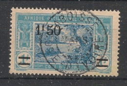 COTE D'IVOIRE - 1924-27 - N°YT. 77 - Lagune Ebrié 1f50 Sur 1f Bleu - Oblitéré / Used - Usati