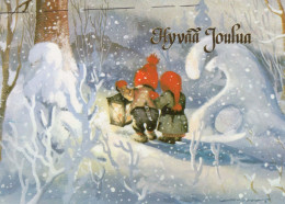 BABBO NATALE Buon Anno Natale GNOME Vintage Cartolina CPSM #PAY991.A - Santa Claus