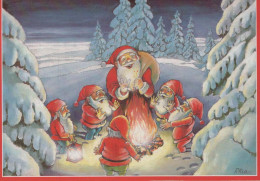 PÈRE NOËL Bonne Année Noël GNOME Vintage Carte Postale CPSM #PAY997.A - Santa Claus