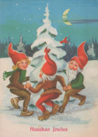 BABBO NATALE Buon Anno Natale GNOME Vintage Cartolina CPSM #PAY951.A - Santa Claus