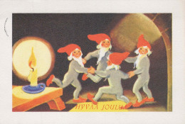 SANTA CLAUS Happy New Year Christmas GNOME Vintage Postcard CPSM #PAY539.A - Santa Claus