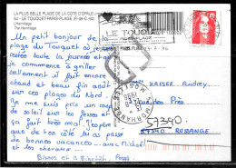 K157 - MARIANNE DE BRIAT SUR CP DE LE TOUQUET PARIS PLAGE DU 23/08/96 - FD (FAUSSE DIRECTION) DE MORHANGE DU 24/08/96 - 1961-....
