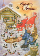 PAPÁ NOEL Feliz Año Navidad GNOMO Vintage Tarjeta Postal CPSM #PAY150.A - Santa Claus