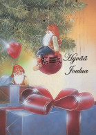 PAPÁ NOEL Feliz Año Navidad GNOMO Vintage Tarjeta Postal CPSM #PAY145.A - Santa Claus