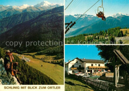 73234387 Schlinig Mals Suedtirol Gasthof Edelweiss Sessellift Wegekreuz Alpenpan - Other & Unclassified