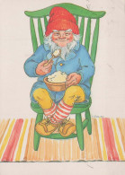PÈRE NOËL Bonne Année Noël GNOME Vintage Carte Postale CPSM #PAW896.A - Santa Claus