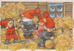 BABBO NATALE Buon Anno Natale GNOME Vintage Cartolina CPSM #PAW495.A - Santa Claus