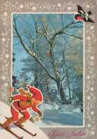 PAPÁ NOEL Feliz Año Navidad Vintage Tarjeta Postal CPSM #PAV673.A - Santa Claus