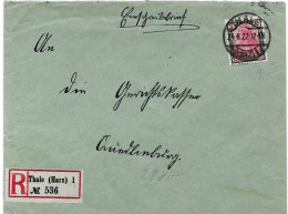 Germany Infla Period Michel 153 Letter From THALE 24.6.1922 - Storia Postale